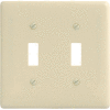 Bryant NP2AL Toggle Plate, 2-Gang, Standard, Almond Nylon