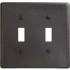 Bryant NP2BK Toggle Plate, 2-Gang, Standard, Black Nylon