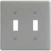 Bryant NP2GY Toggle Plate, 2-Gang, Standard, Gray Nylon