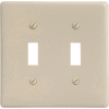 Bryant NP2I Toggle Plate, 2-Gang, Standard, Ivory Nylon