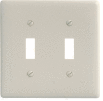 Bryant NP2LA Toggle Plate, 2-Gang, Standard, Light Almond Nylon
