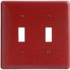 Bryant NP2R Toggle Plate, 2-Gang, Standard, Red Nylon