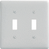 Bryant NP2W Toggle Plate, 2-Gang, Standard, White Nylon