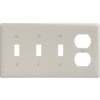 Bryant NP38LA Toggle Duplex Combo Plate, 4-Gang, Standard, Light Almond Nylon