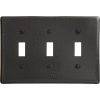 Bryant NP3BK Toggle Plate, 3-Gang, Standard, Black Nylon