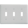 Bryant NP3W Toggle Plate, 3-Gang, Standard, White Nylon
