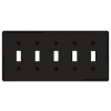Bryant NP5BK Toggle Plate, 5-Gang, Standard, Black Nylon