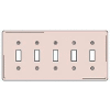 Bryant NP5I Toggle Plate, 5-Gang, Standard, Ivory Nylon