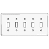 Bryant NP5W Toggle Plate, 5-Gang, Standard, White Nylon