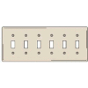 Bryant NP6LA Toggle Plate, 6-Gang, Standard, Light Almond, Nylon