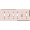 Bryant NP6I Toggle Plate, 6-Gang, Standard, Ivory Nylon