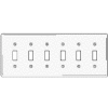 Bryant NP6W Toggle Plate, 6-Gang, Standard, White Nylon