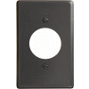 Bryant NP720BK Single Receptacle Plate, 1-Gang, Standard, Black Nylon, 1.60 open