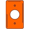 Bryant NP720OIG Single Receptacle Plate, 1-Gang, Standard, Orange, Nylon, 1.60 open
