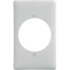 Bryant NP724W Single Receptacle Plate, 1-Gang, Standard, White Nylon, 2.15 open