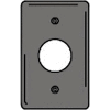 Bryant NP7GY Single Receptacle Plate, 1-Gang, Standard, Gray Nylon, 1.40 open