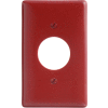 Bryant NP7R Single Receptacle Plate, 1-Gang, Standard, Red Nylon, 1.40 open