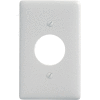 Bryant NP7W Single Receptacle Plate, 1-Gang, Standard, White Nylon, 1.40 open