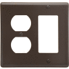 Bryant NP826 Duplex Styleline Combo Plate, 2-Gang, Standard, Brown Nylon