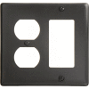 Bryant NP826BK Duplex Styleline Combo Plate, 2-Gang, Standard, Black Nylon