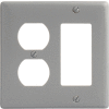 Bryant NP826GY Duplex Styleline Combo Plate, 2-Gang, Standard, Gray Nylon