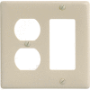 Bryant NP826I Duplex Styleline Combo Plate, 2-Gang, Standard, Ivory Nylon