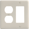Bryant NP826LA Duplex Styleline Combo Plate, 2-Gang, Standard, Light Almond Nylon