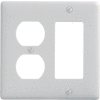 Bryant NP826W Duplex Styleline Combo Plate, 2-Gang, Standard, White Nylon