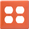 Bryant NP82OR Duplex Plate, 2-Gang, Standard, Orange, Nylon