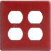 Bryant NP82R Duplex Plate, 2-Gang, Standard, Red Nylon