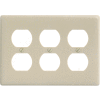 Bryant NP83I Duplex Plate, 3-Gang, Standard, Ivory Nylon