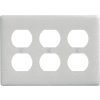 Bryant NP83W Duplex Plate, 3-Gang, Standard, White Nylon