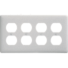Bryant NP84W Duplex Plate, 4-Gang, Standard, White Nylon