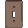 Bryant Npj1 Toggle Plate, 1-Gang, Mid-Size, Brown Nylon - Pkg Qty 25