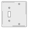 Bryant NPJ113W Toggle Blank Combo Plate, 2-Gang, Mid-Size, White Nylon