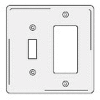 Bryant NPJ126W Toggle Styleline Combo Plate, 2-Gang, Mid-Size, White Nylon