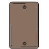 Bryant NPJ13 Box Mounted Blank Plate, 1-Gang, Mid-Size, Brown Nylon