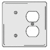 Bryant NPJ138W Blank Duplex Combo Plate, 2-Gang, Mid-Size, White Nylon