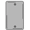 Bryant NPJ13GY Box Mounted Blank Plate, 1-Gang, Mid-Size, Gray Nylon