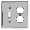Bryant NPJ18GY Toggle Duplex Combo Plate, 2-Gang, Mid-Size, Gray Nylon