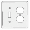 Bryant NPJ18W Toggle Duplex Combo Plate, 2-Gang, Mid-Size, White Nylon