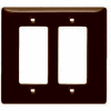 Bryant NPJ262 Styleline Rectangular Plate, 2-Gang, Mid-Size, Brown Nylon