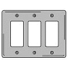 Bryant NPJ263GY Styleline Rectangular Plate, 3-Gang, Mid-Size, Gray Nylon