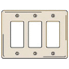 Bryant NPJ263I Styleline Rectangular Plate, 3-Gang, Mid-Size, Ivory Nylon