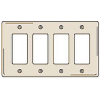 Bryant NPJ264I Styleline Rectangular Plate, 4-Gang, Mid-Size, Ivory Nylon