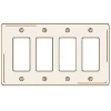Bryant NPJ264LA Styleline Rectangular Plate, 4-Gang, Mid-Size, Light Almond Nylon