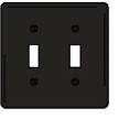 Bryant NPJ2BK Toggle Plate, 2-Gang, Mid-Size, Black Nylon