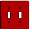 Bryant NPJ2R Toggle Plate, 2-Gang, Mid-Size, Red Nylon