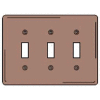 Bryant NPJ3 Toggle Plate, 3-Gang, Mid-Size, Brown Nylon