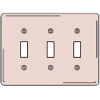 Bryant NPJ3I Toggle Plate, 3-Gang, Mid-Size, Ivory Nylon